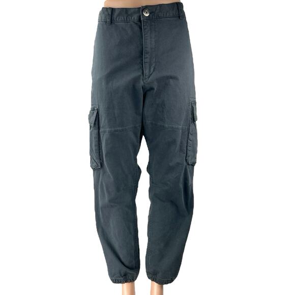 H&M Pants - H&M Women's Black Slim Fit High Waisted Carrot Barrel Cargo Trousers Pants 34
